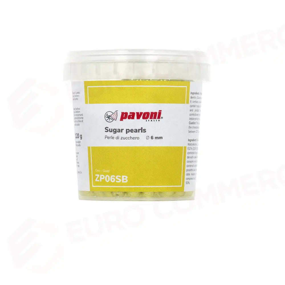 PERLE DI ZUCCHERO 120 G DIM. Ø 6 MM - ORO - ZP06SB - PAVONI ITALIA - ATTREZZATURA PROFESSIONALE