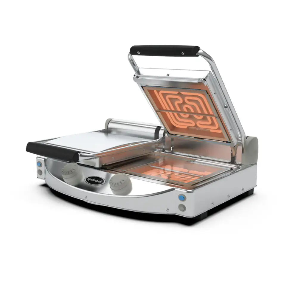 PIASTRA DOPPIA MANUALE CON PIANI LISCI TRASPARENTI DA 2 KW - SP020T - SPIDOCOOK
