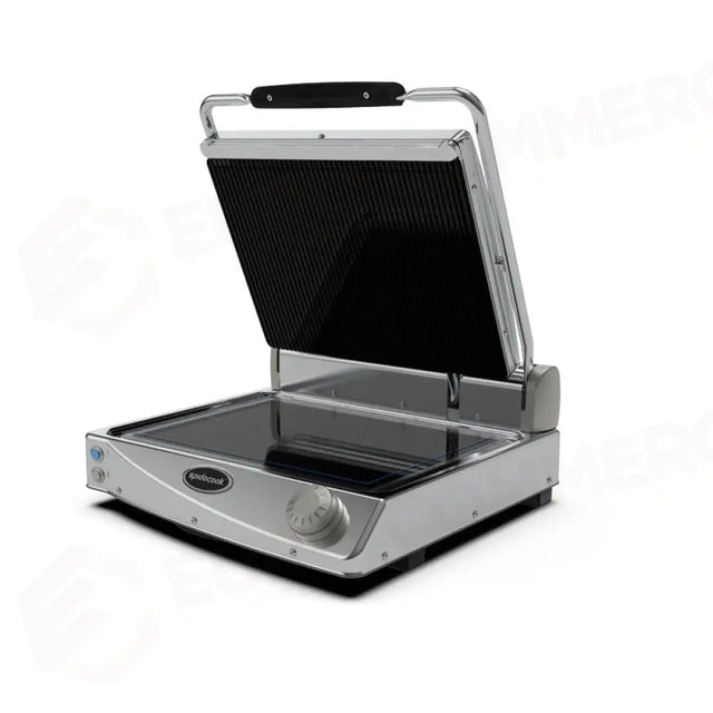 PLAQUE DE CUISSON MOYENNE AVEC SURFACE SUPÉRIEURE NOIRE NERVÉE ET SURFACE INFÉRIEURE NOIRE LISSE - SP015PR - SPIDOCOOK