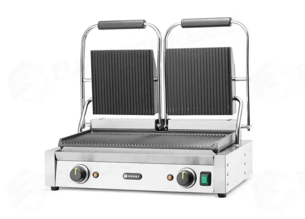 PIASTRA PANINI - VERSIONE DOPPIA HENDI SOPRA E SOTTO RIGATA 230V/3600W 570X395X(H)510MM - 263709