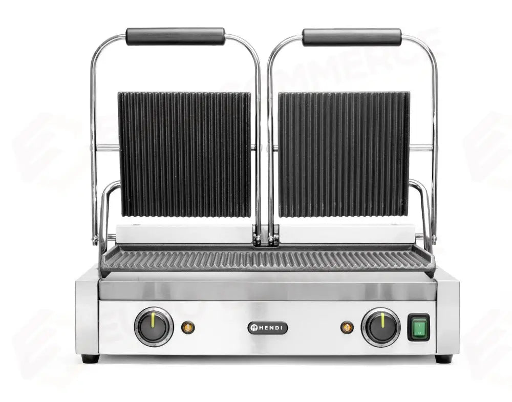 PIASTRA PANINI - VERSIONE DOPPIA SOPRA E SOTTO RIGATA 230V/3600W 570X395X(H)510MM - HENDI