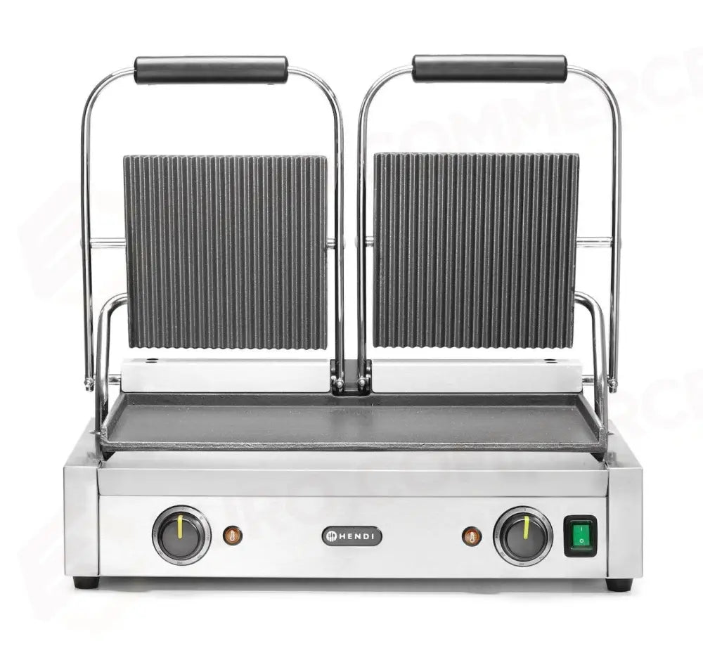 PIASTRA PANINI - VERSIONE DOPPIA SOPRA RIGATA E SOTTO LISCIA 230V/3600W 570X395X(H)510MM - HENDI
