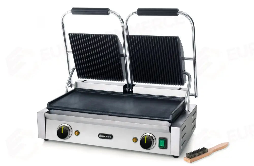 PIASTRA PANINI - VERSIONE DOPPIA HENDI SOPRA RIGATA E SOTTO LISCIA 230V/3600W 570X395X(H)510MM