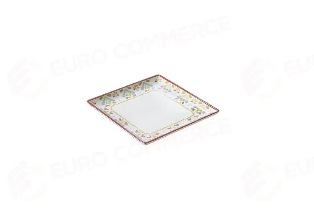 PIATTINO QUADRATO CORFÙ DECORATO - 17X17X2 CM - T8646 - LEONE - MELAMINA COLOR