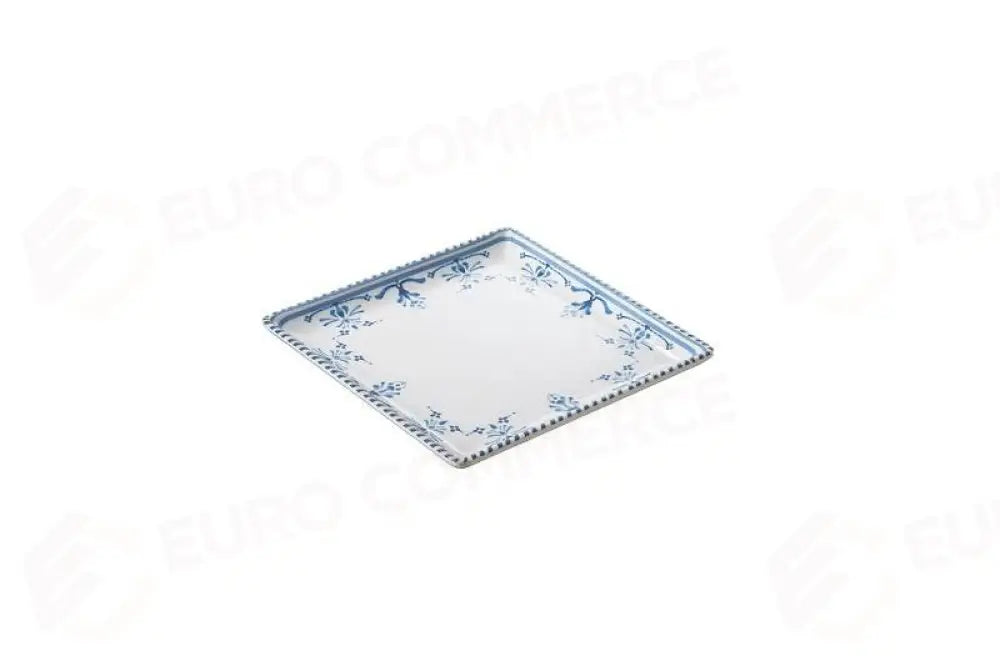 PIATTINO QUADRATO ZANTE BLU/BIANCO - 17X17X2 CM - T8636 - LEONE - MELAMINA COLOR