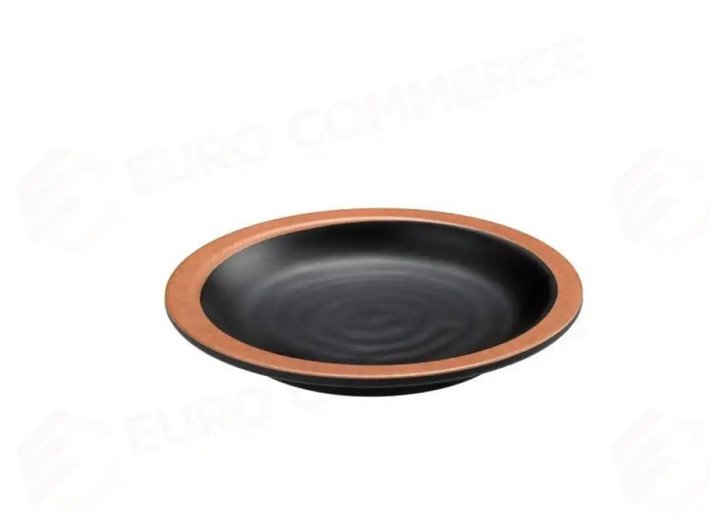 PIATTINO TERRACOTTA IN MELAMINA NERA - Ø16X2 CM - T8235 - LEONE - MELAMINA NERA