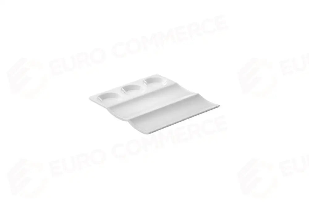 PIATTO CON SCOMPARTI BIANCO - 23X21X1,5 CM - T8196 - LEONE - ESPOSITORI BUFFET IN ACACIA