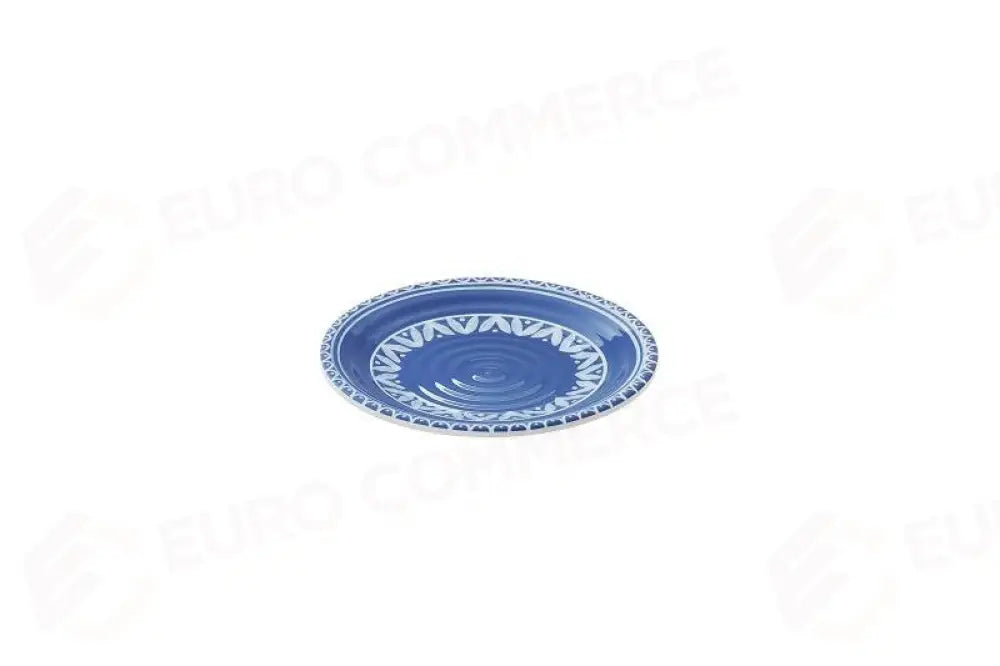 PIATTO DECORATO ITACA BLU/BIANCO - Ø26,5X2 CM - T8651 - LEONE - MELAMINA COLOR