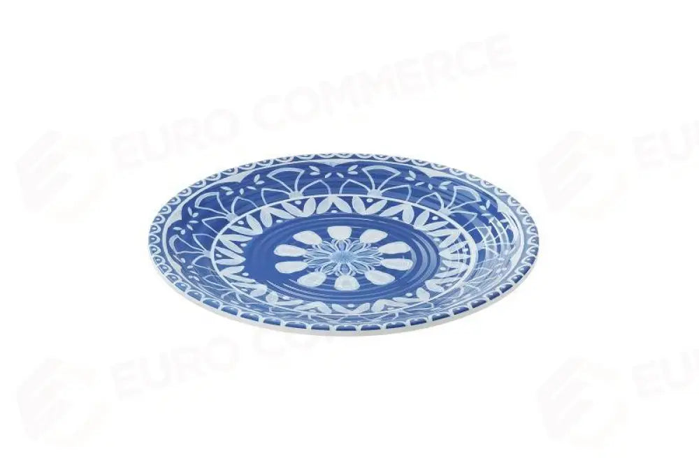 PIATTO DECORATO ITACA BLU/BIANCO - Ø35,5X3 CM - T8652 - LEONE - MELAMINA COLOR