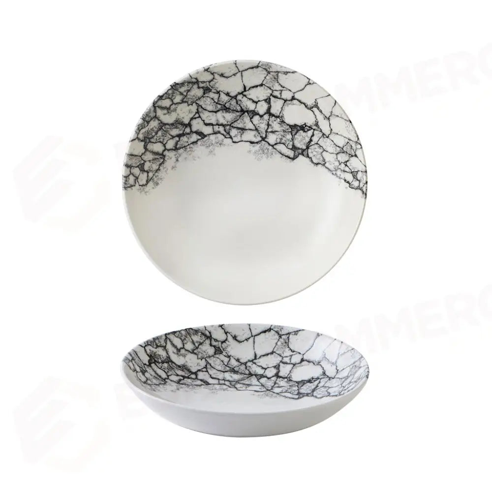 PIATTO FONDO COUPE 18.2 CM STUDIO PRINTS KINTSUGI ACCENTS QUARTZ BLACK KAQBEVB71 CHURCHILL - 9782905 - MEDRI
