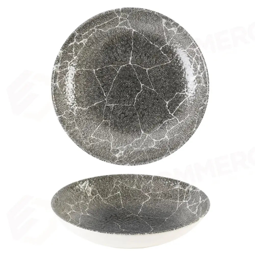 PIATTO FONDO COUPE 24.8 CM QUARTZ BLACK STUDIO PRINTS KINTSUGI REVERSE KRBKEVB91 CHURCHILL - 9783290 - MEDRI