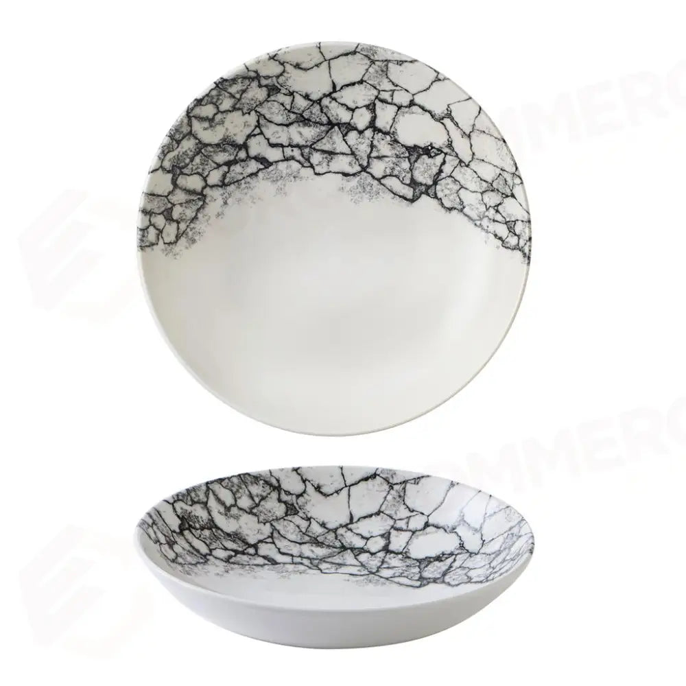 PIATTO FONDO COUPE 24.8 CM STUDIO PRINTS KINTSUGI ACCENTS QUARTZ BLACK KAQBEVB91 CHURCHILL - 9782804 - MEDRI