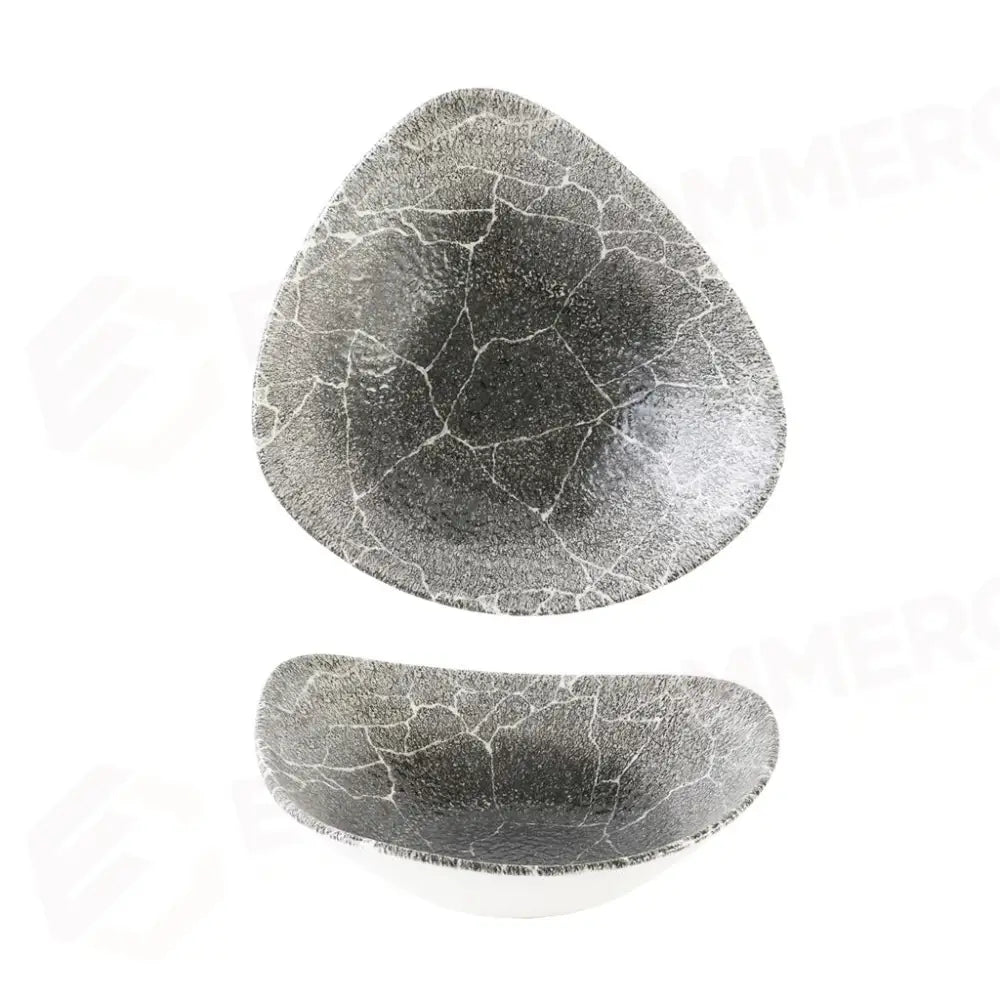 PIATTO FONDO TRIANGOLARE 18.5 CM QUARTZ BLACK STUDIO PRINTS KINTSUGI REVERSE KRBKTRB71 CHURCHILL - 9783117 - MEDRI