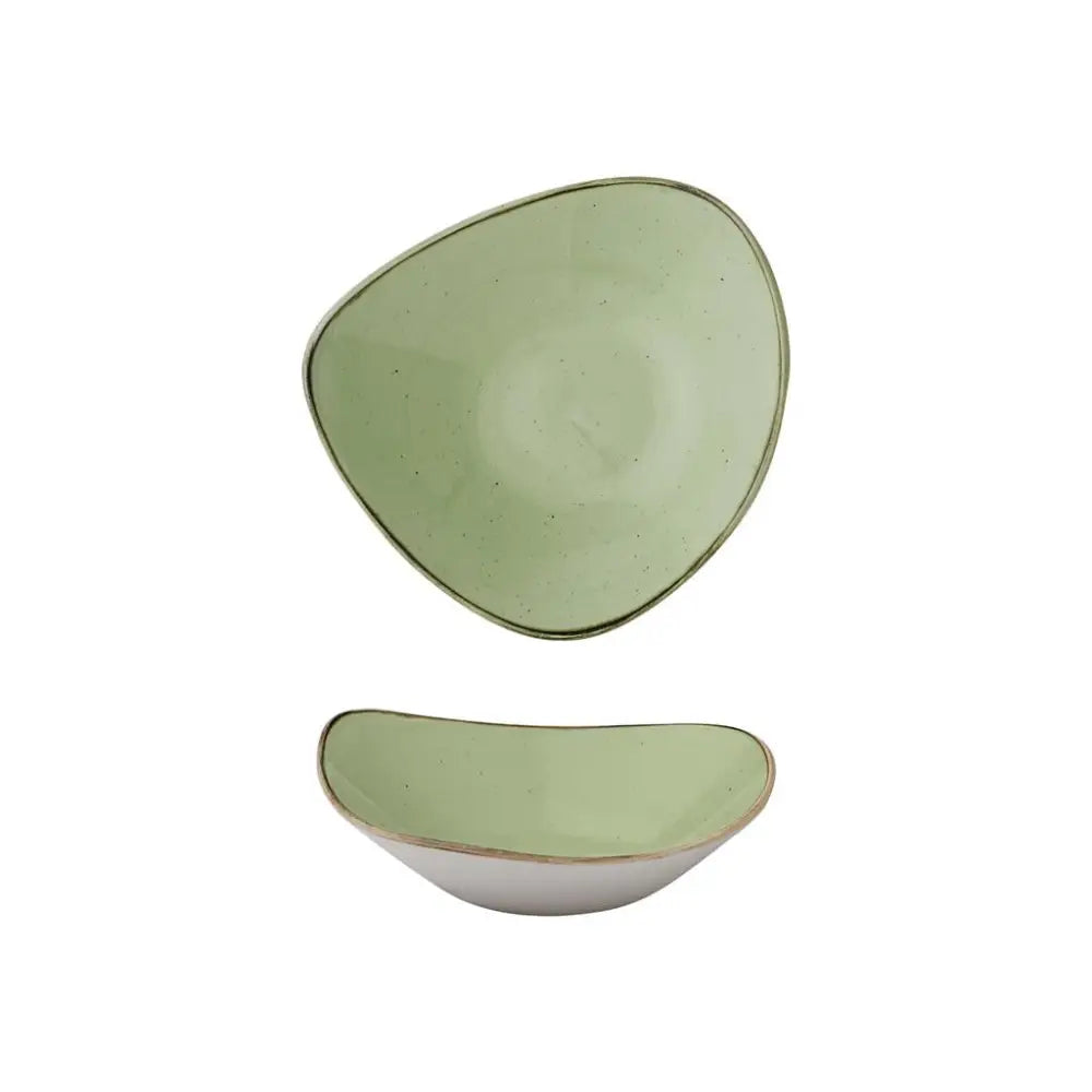 PIATTO FONDO TRIANGOLARE 18.5 CM STONECAST SAGE GREEN SSASTRB71 CHURCHILL - 9782918 - MEDRI