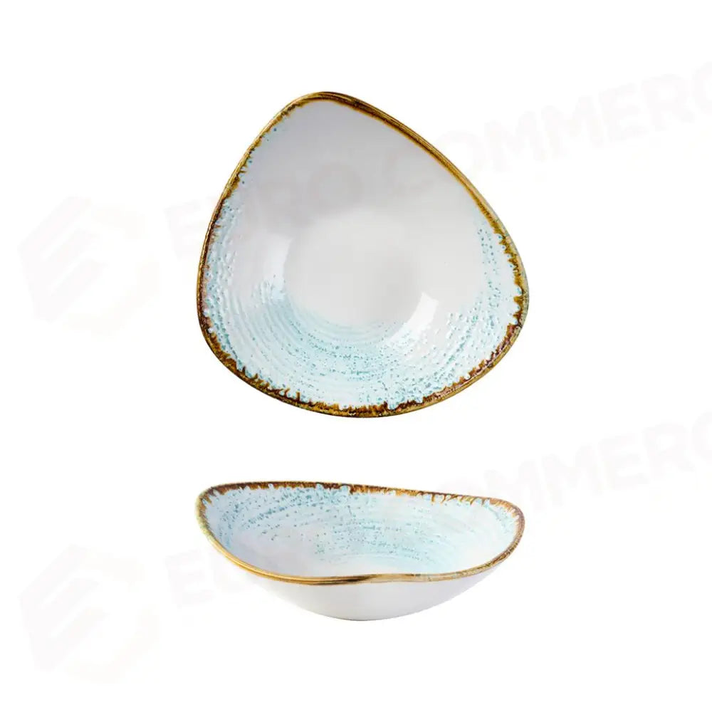 PIATTO FONDO TRIANGOLARE 18.5 CM STUDIO PRINTS HOMESPUN ACCENTS AQUAMARINE HAAMTRB71 CHURCHILL - 9782891 - MEDRI