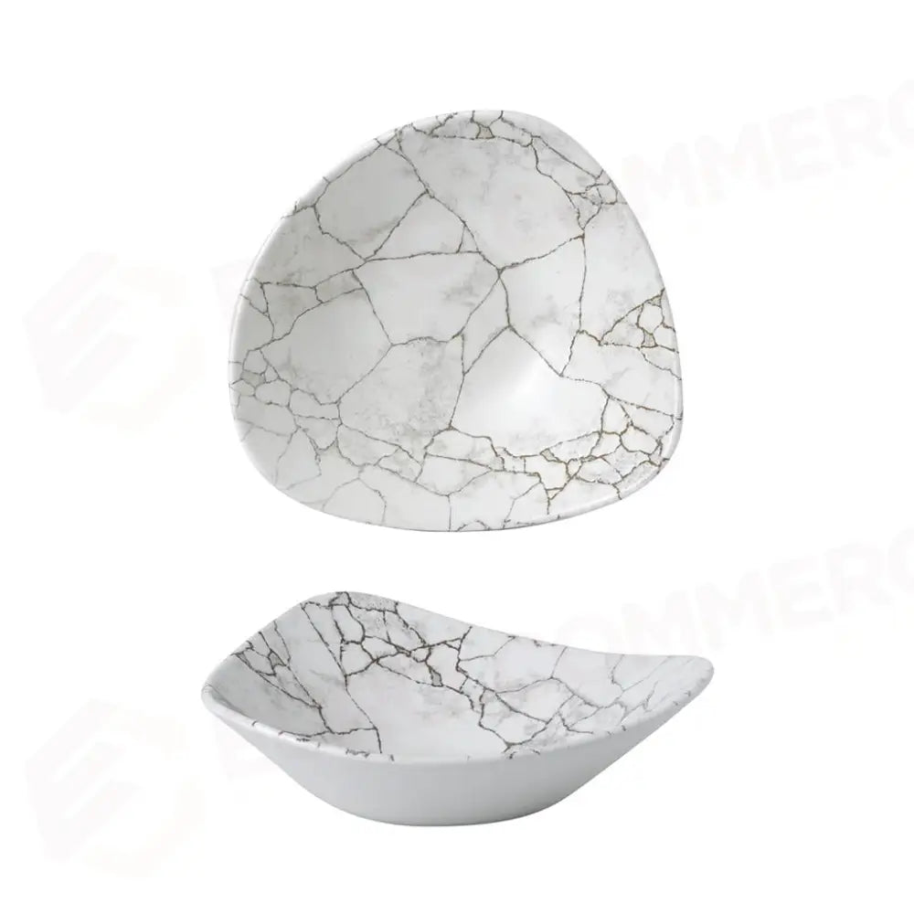 PIATTO FONDO TRIANGOLARE 18,5 CM STUDIO PRINTS KINTSUGI AGATE GREY KTAGTRB71 CHURCHILL - 9782060 - MEDRI