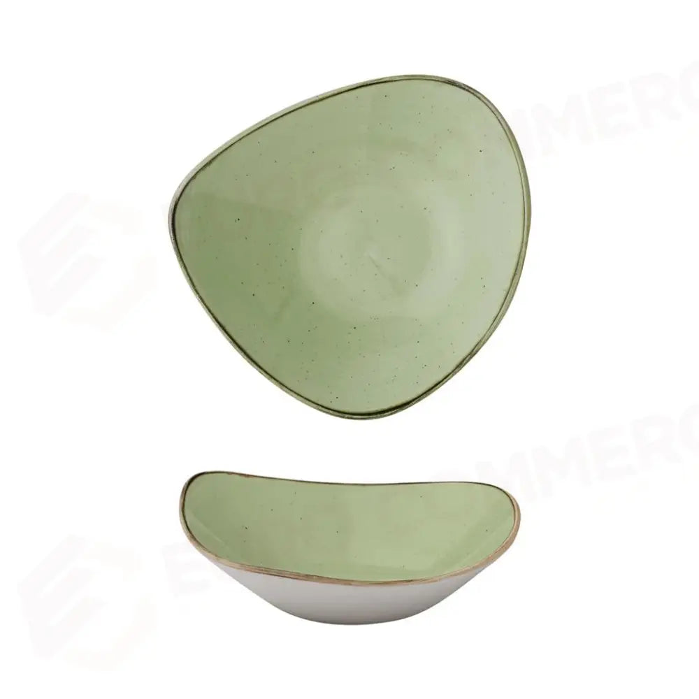 PIATTO FONDO TRIANGOLARE 23.5 CM STONECAST SAGE GREEN SSASTRB91 CHURCHILL - 9782917 - MEDRI