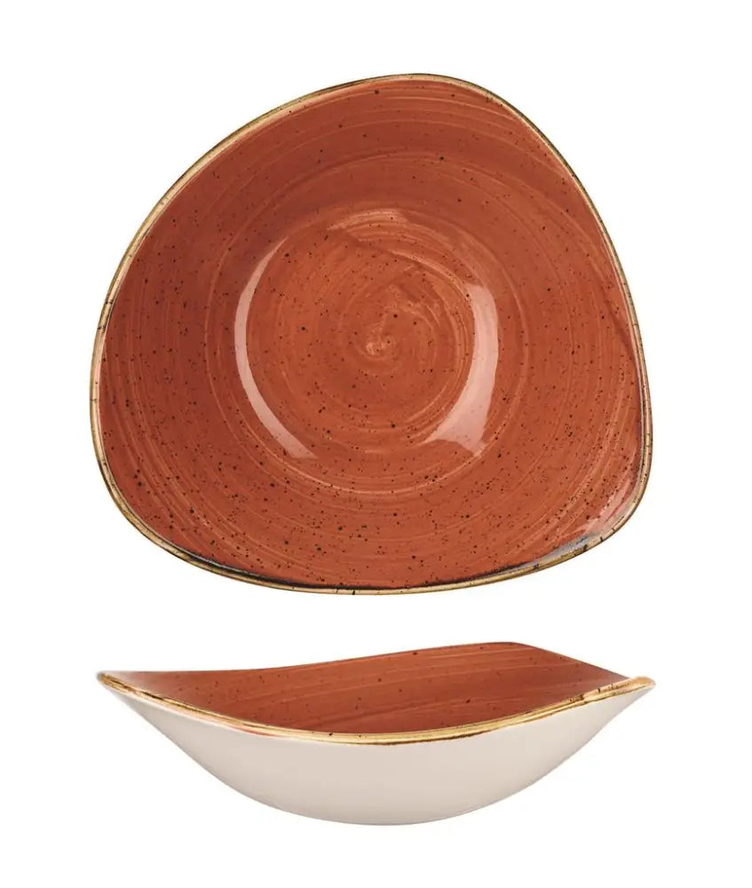 PIATTO FONDO TRIANGOLARE 23,5 CM STONECAST SPICED ORANGE SSOSTRB91 CHURCHILL - 9780790 - MEDRI