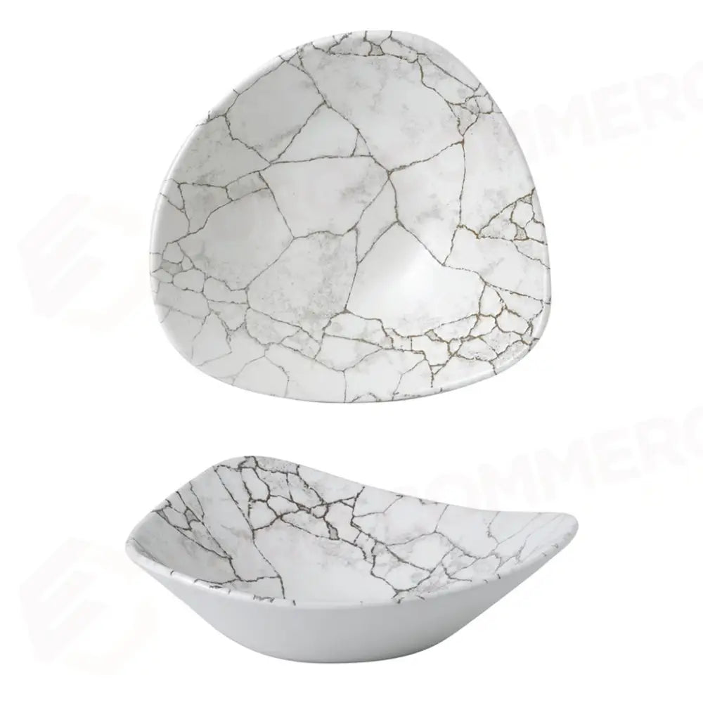PIATTO FONDO TRIANGOLARE 23,5 CM STUDIO PRINTS KINTSUGI AGATE GREY KTAGTRB91 CHURCHILL - 9781991 - MEDRI