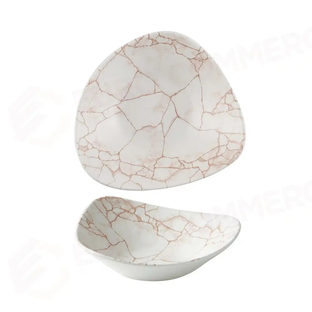 PIATTO FONDO TRIANGOLARE 23.5 CM STUDIO PRINTS KINTSUGI CORAL KTAMTRB91 CHURCHILL - 9782580 - MEDRI