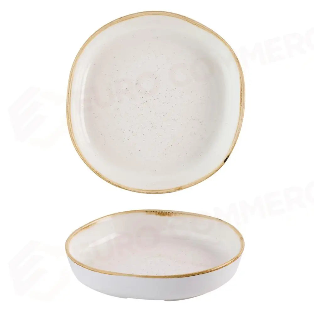 PIATTO FONDO WALLED ORGANIC 23 CM BARLEY WHITE STONECAST SWHSWOB21 CHURCHILL - 9783149 - MEDRI