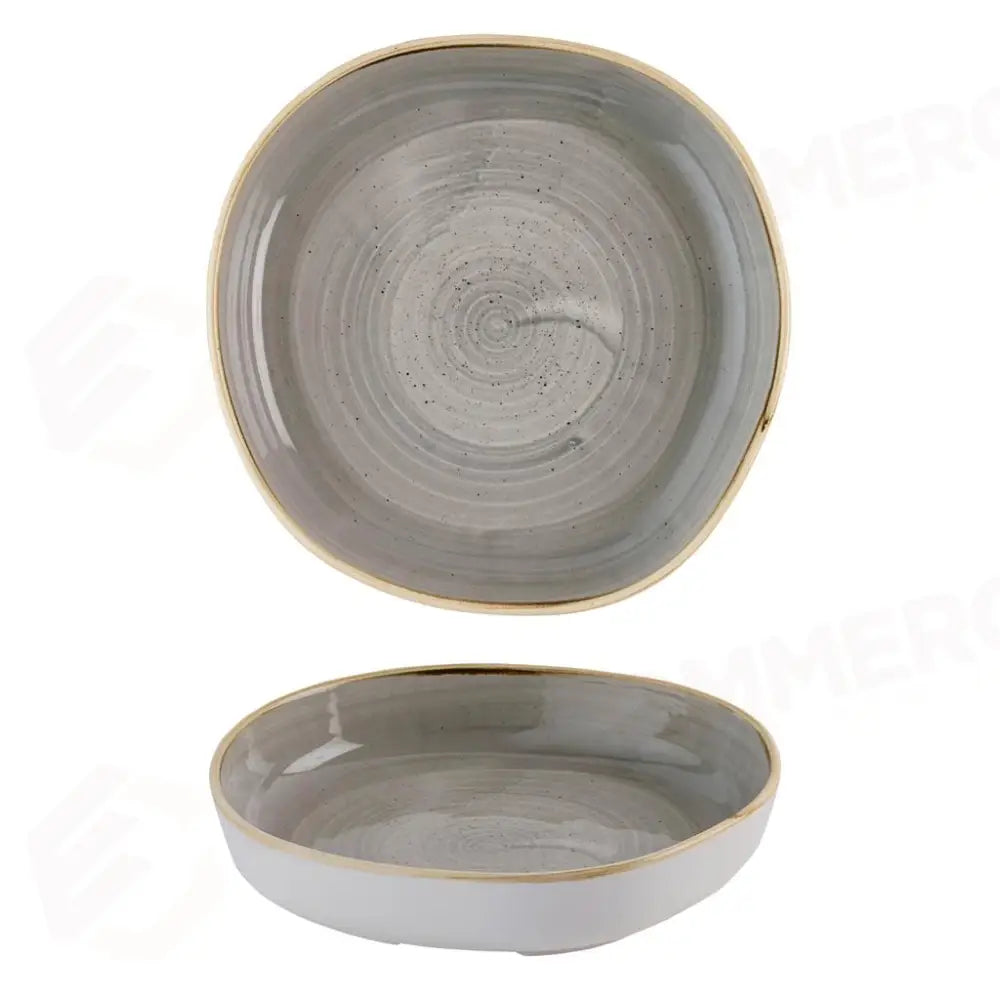 PIATTO FONDO WALLED ORGANIC 23 CM PEPPERCORN GREY STONECAST SPGSWOB21 CHURCHILL - 9783173 - MEDRI