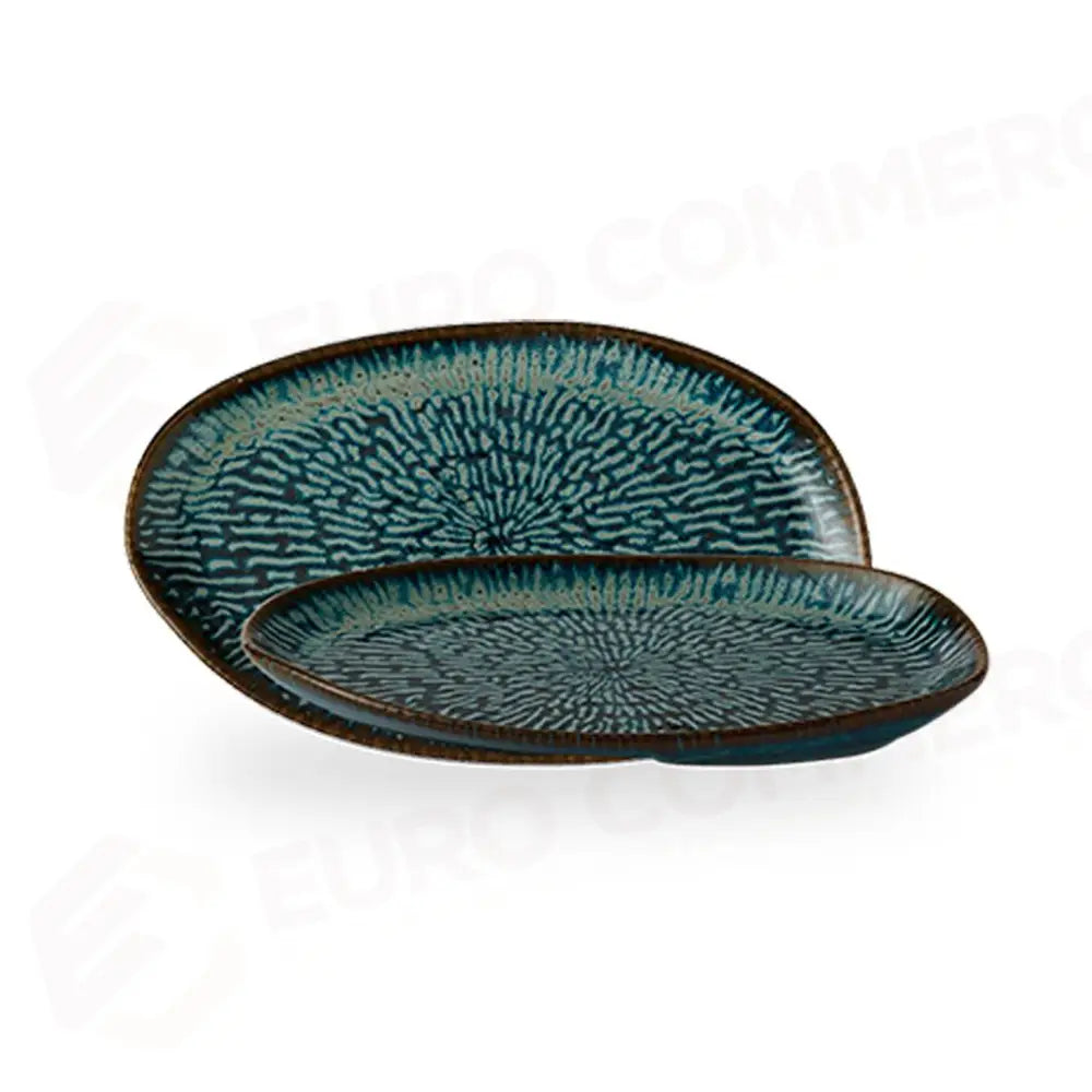 PIATTO OBLONG ORGANIC 22X13 CM SAPPHIRE BLUE ENVISAGE CASCADE ECABPLA11 CHURCHILL - 9783736 - MEDRI