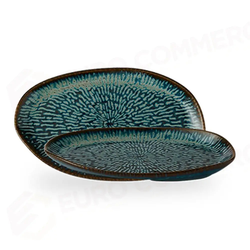PIATTO OBLONG ORGANIC 26X15 CM SAPPHIRE BLUE ENVISAGE CASCADE ECABPLA21 CHURCHILL - 9783735 - MEDRI