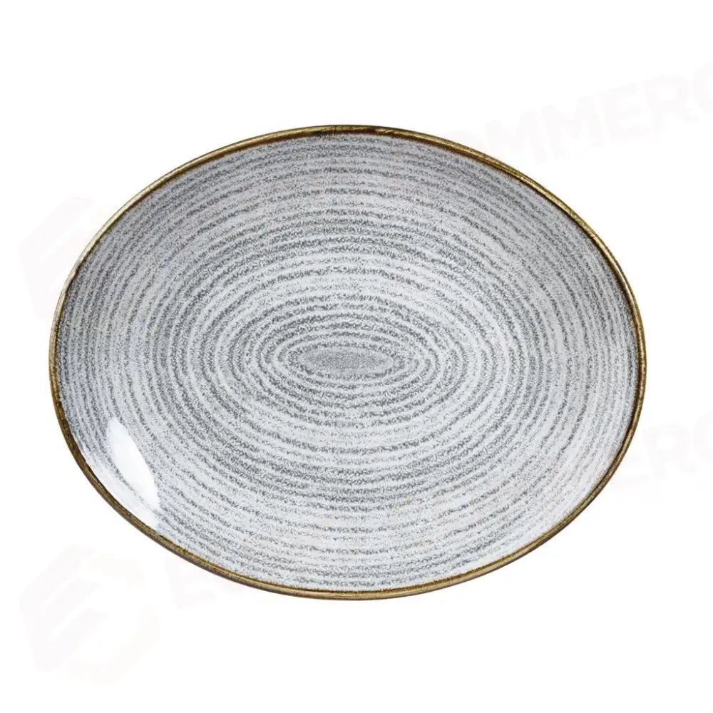 PIATTO OVALE COUPE 27X22.9 CM STUDIO PRINTS HOMESPUN STONE GREY SPSGOP581 CHURCHILL - 9780847 - MEDRI