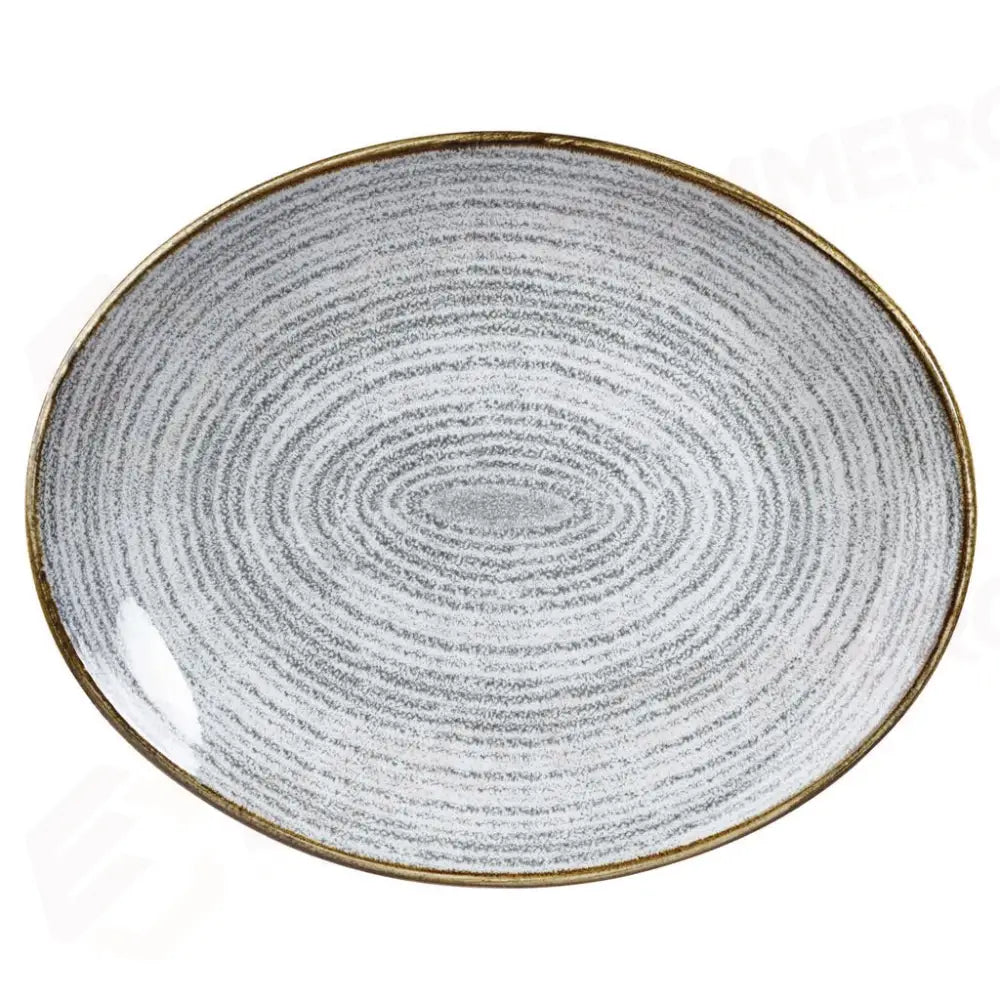 PIATTO OVALE COUPE 31.7X25.5 CM STUDIO PRINTS HOMESPUN STONE GREY SPSGOP121 CHURCHILL - 9780846 - MEDRI