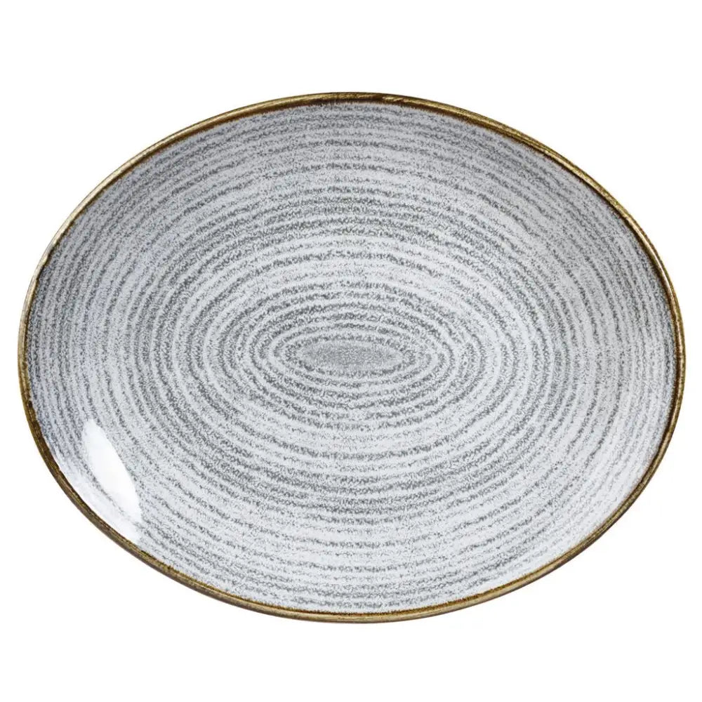 PIATTO OVALE COUPE 31.7X25.5 CM STUDIO PRINTS HOMESPUN STONE GREY SPSGOP121 CHURCHILL - 9780846 - MEDRI
