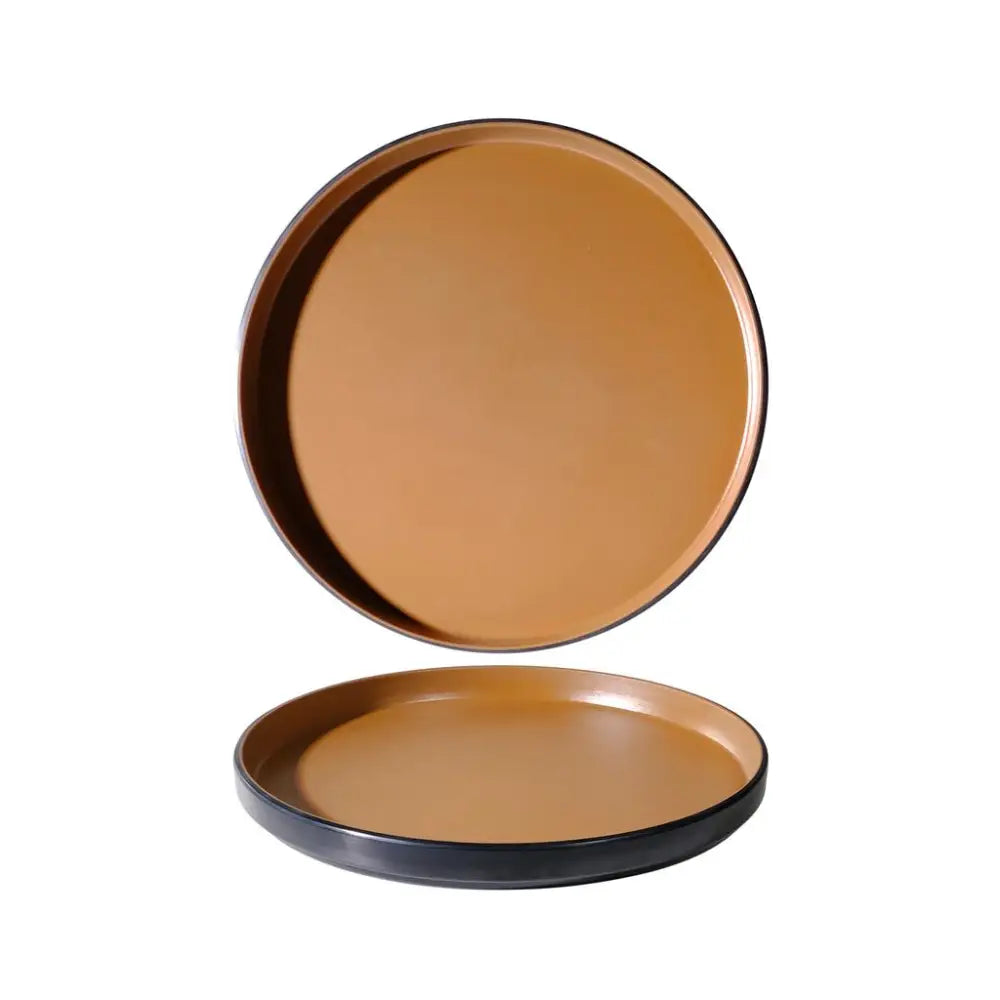 PIATTO PIANO 20 CM MELAMINA BICOLOR BROWN/BLACK YML-00780 MEDRI - 13170166 - MEDRI