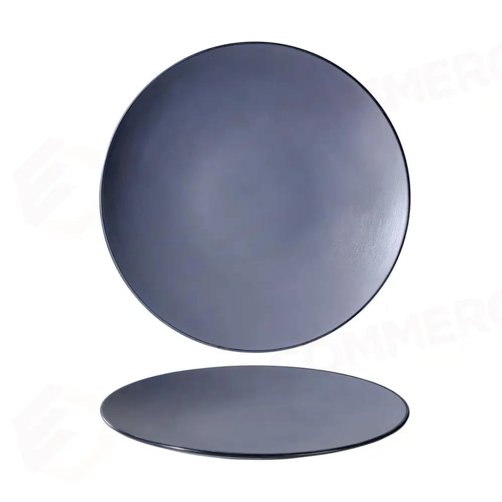 PIATTO PIANO COUPE 25.5 CM MELAMINA BICOLOR GREY/BLACK YML-104 MEDRI - 13170172 - MEDRI