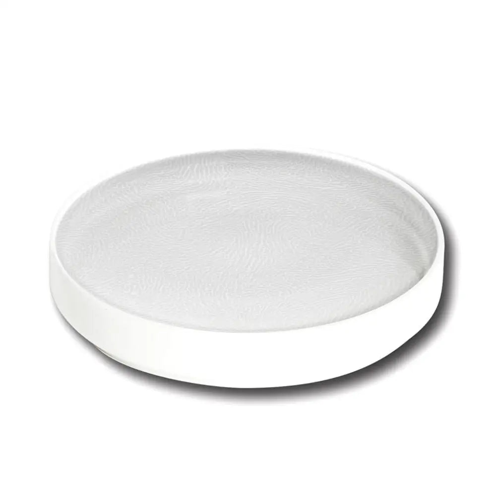 PIATTO PIANO NORDIC OSLO 28 CM SEGMENTI BIANCO SATURNIA - 6030832 - MEDRI
