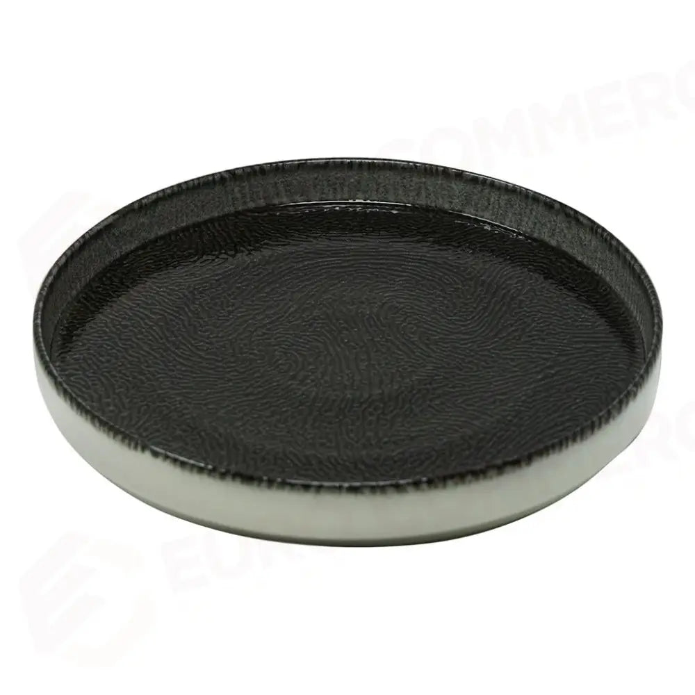PIATTO PIANO NORDIC OSLO 28 CM SEGMENTI NERO SATURNIA - 6030837 - MEDRI