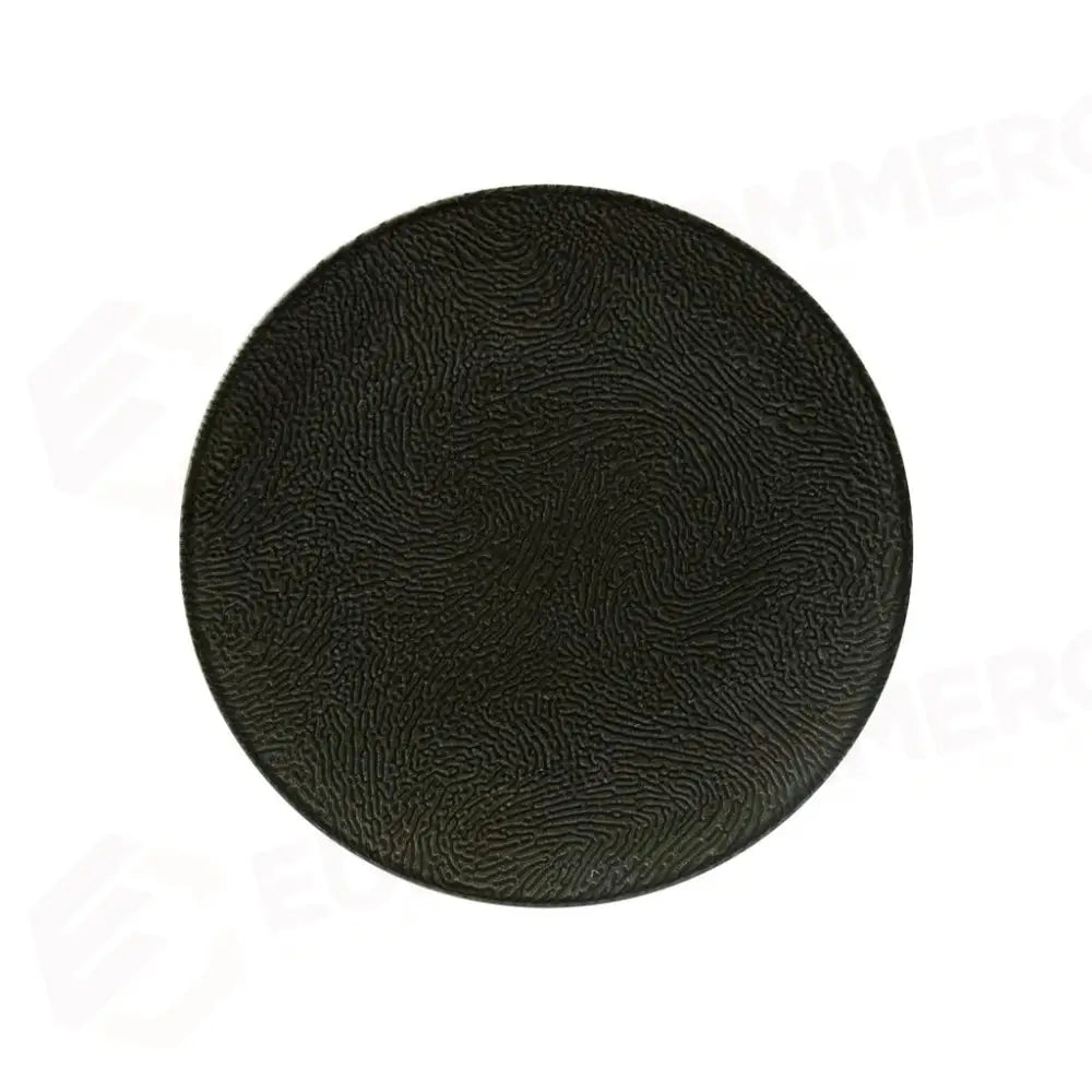 PIATTO PIANO SIVIGLIA 21 CM SEGMENTI NERO SATURNIA - 6030835 - MEDRI