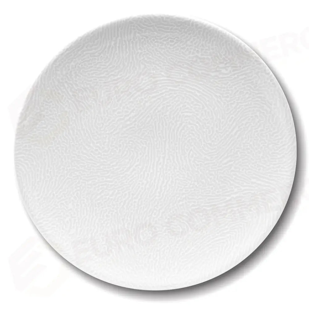 PIATTO PIANO SIVIGLIA 28 CM SEGMENTI BIANCO SATURNIA - 6030827 - MEDRI