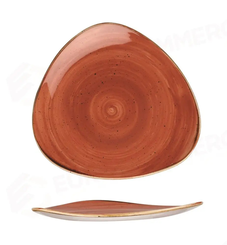 PIATTO PIANO TRIANGOLARE 22,9 CM STONECAST SPICED ORANGE SSOSTR91 CHURCHILL - 9780789 - MEDRI