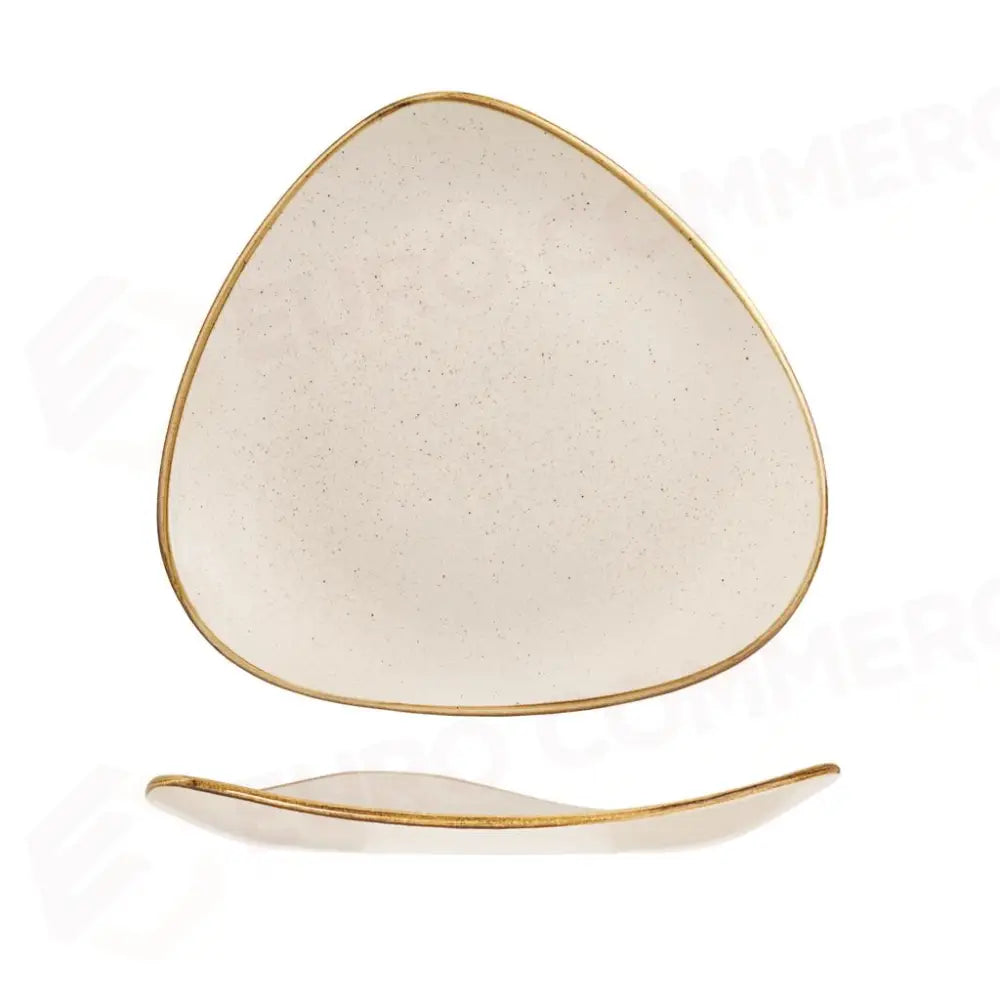 PIATTO PIANO TRIANGOLARE 26,5 CM STONECAST BARLEY WHITE SWHSTR101 CHURCHILL - 9780738 - MEDRI