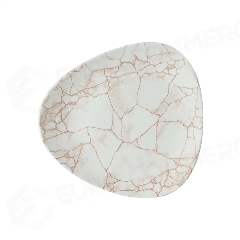 PIATTO PIANO TRIANGOLARE 26.5 CM STUDIO PRINTS KINTSUGI CORAL KTAMTR101 CHURCHILL - 9782579 - MEDRI