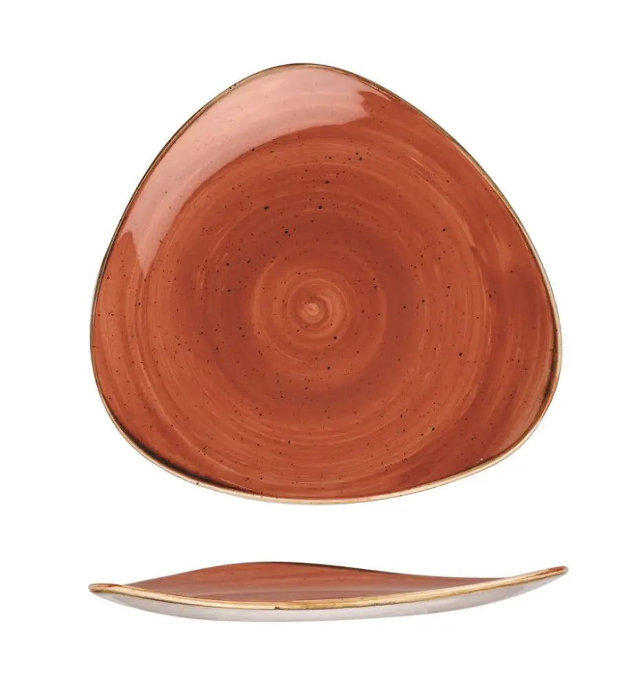PIATTO PIANO TRIANGOLARE 31,1 CM STONECAST SPICED ORANGE SSOSTR121 CHURCHILL - 9780787 - MEDRI