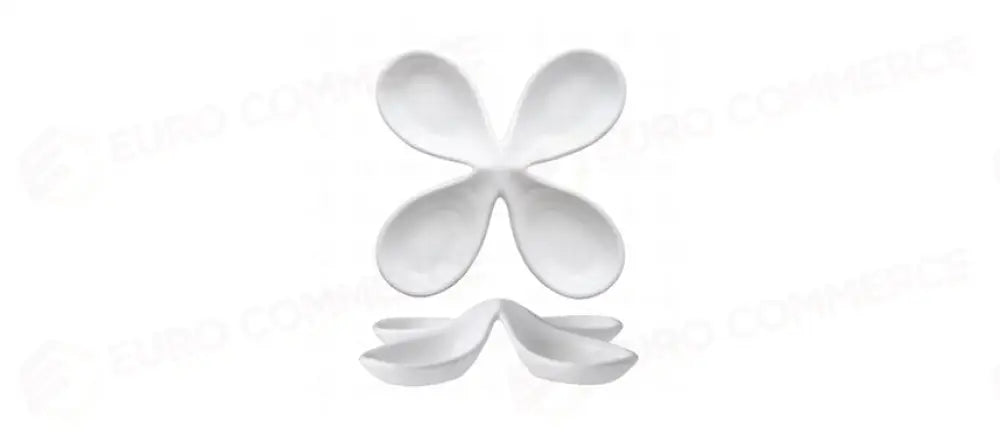 PIATTO QUADRIFOGLIO BIANCO 18X18 H4,5 - 144136 - MORINI