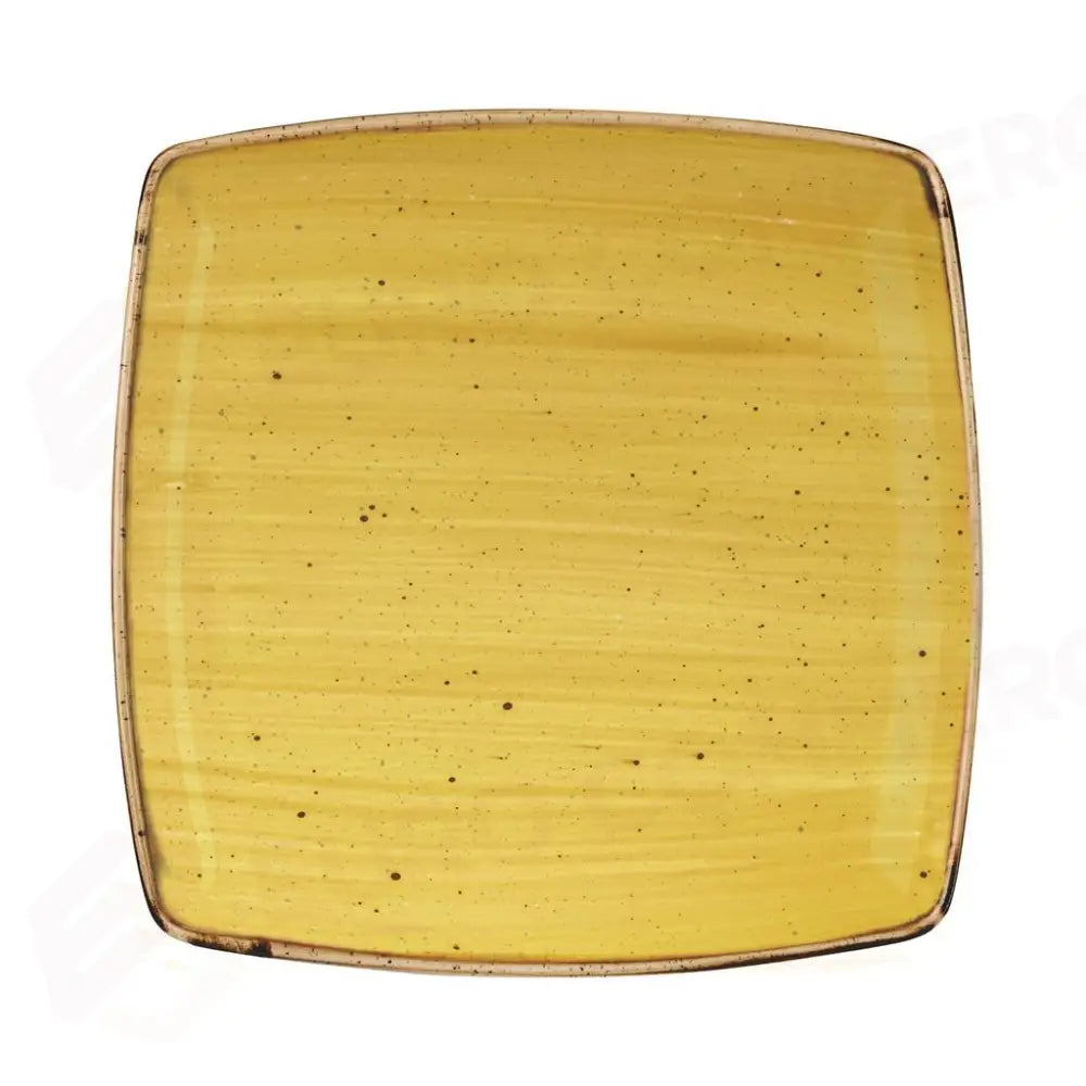 PIATTO QUADRO 26.8X26.8 CM STONECAST MUSTARD YELLOW SMSSDS101 CHURCHILL - 9780974 - MEDRI