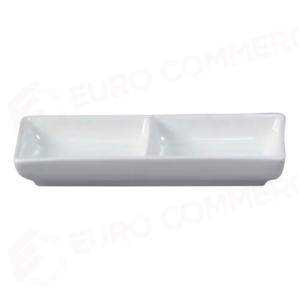 PIATTO RETTANGOLARE 2 SCOMPARTI 18X8 CM ANTIPASTIERE 1477 MEDRI - 11460041 - MEDRI