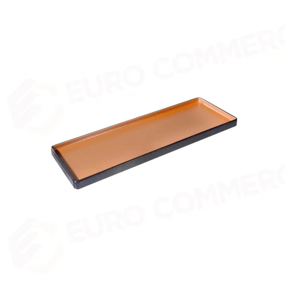 PIATTO RETTANGOLARE 25X12 CM BROWN/BLACK MELAMINA BICOLOR YML-101 MEDRI - 13170200 - MEDRI