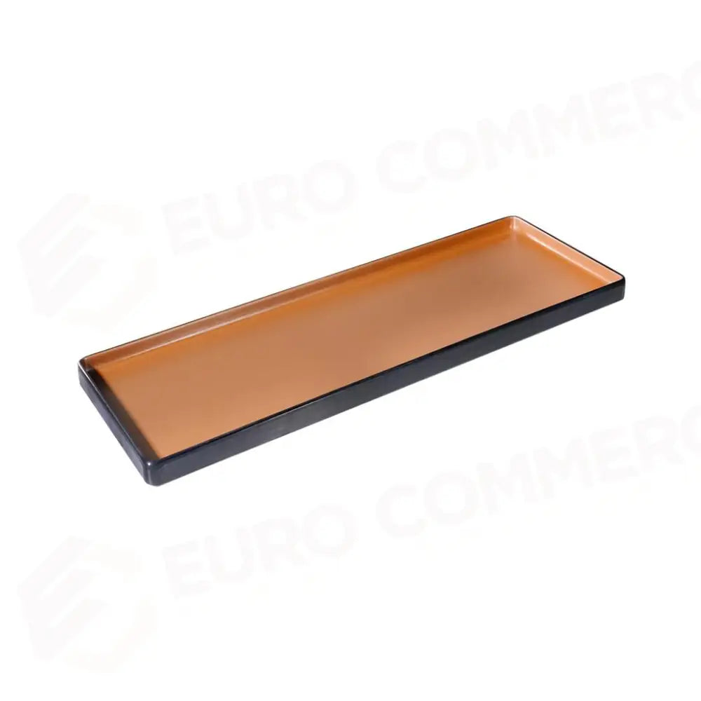 PIATTO RETTANGOLARE 33X15 CM MELAMINA BICOLOR BROWN/BLACK YML-P133 MEDRI - 13170171 - MEDRI