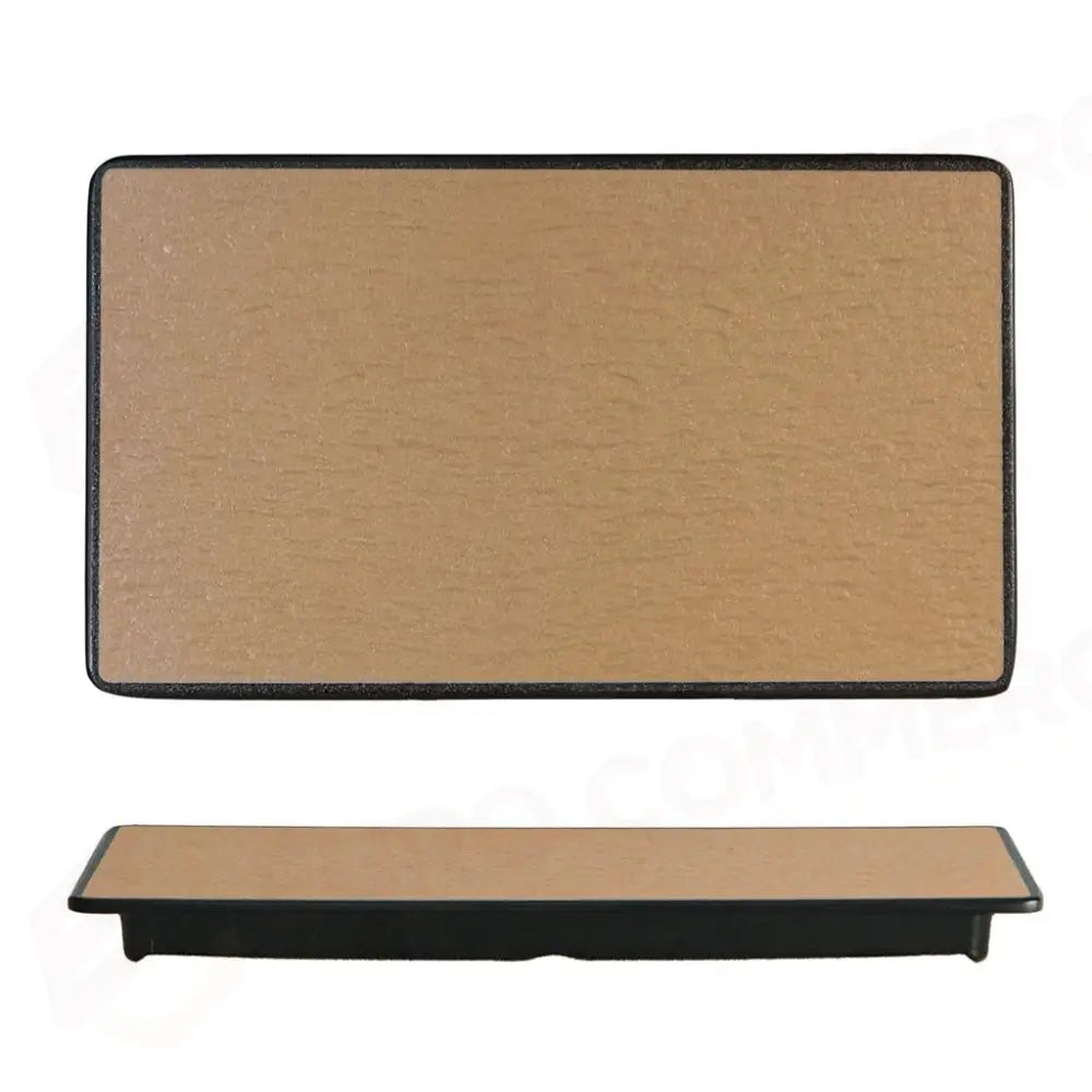 PIATTO RETTANGOLARE 36X18 CM MELAMINA WOODY BEIGE/BLACK YML-7059-14 MEDRI - 13170210 - MEDRI