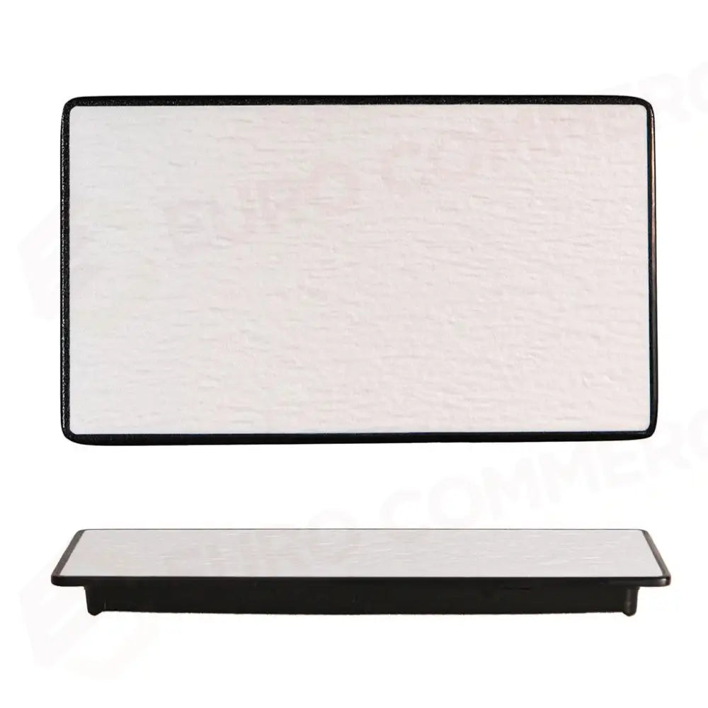 PIATTO RETTANGOLARE 36X18 CM MELAMINA WOODY WHITE/BLACK YML-7059-14 MEDRI - 13170211 - MEDRI