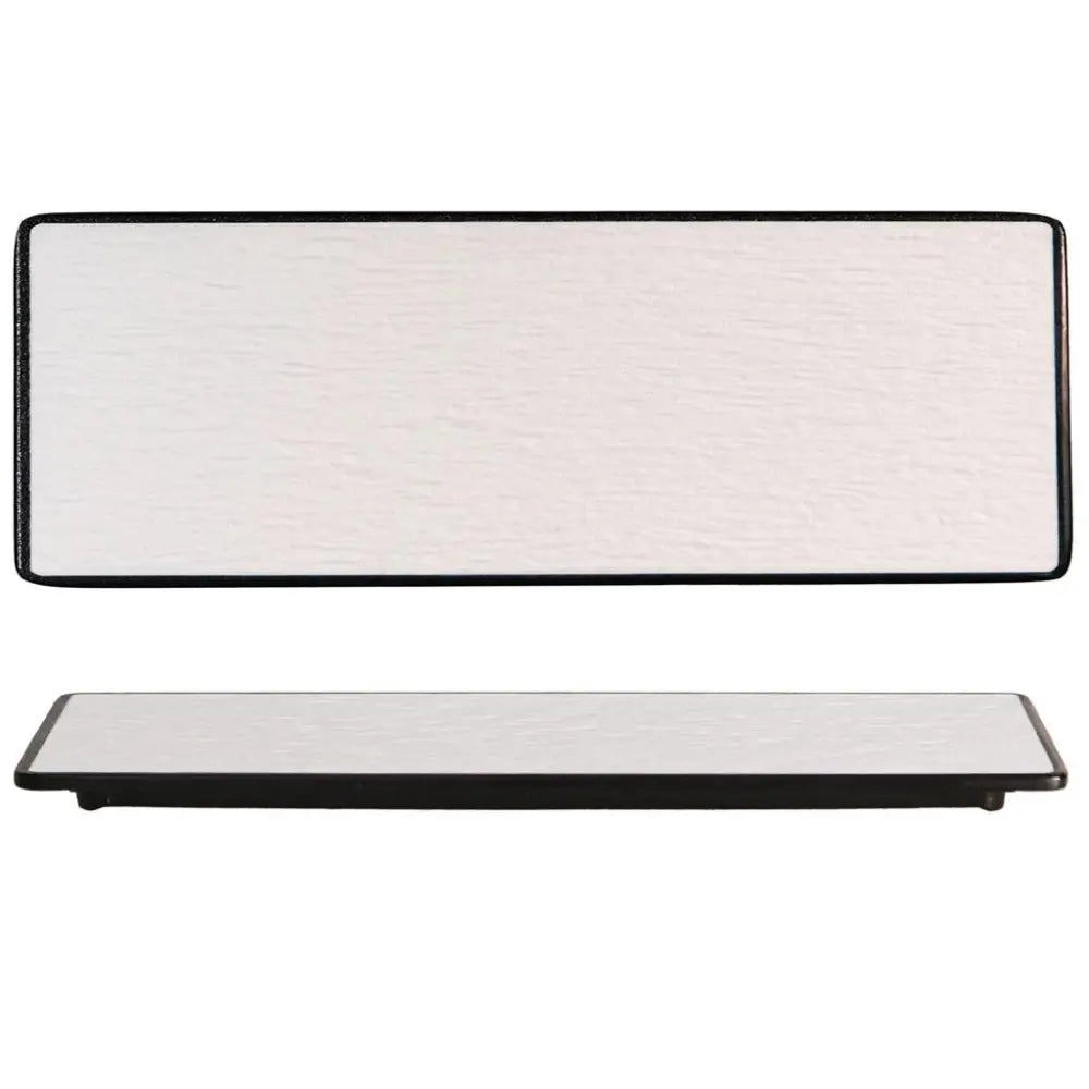 PIATTO RETTANGOLARE 38X11 CM MELAMINA WOODY WHITE/BLACK YML-7058-15 MEDRI - 13170215 - MEDRI