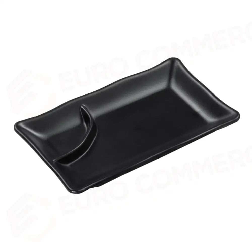 PIATTO RETTANGOLARE CON SCOMPARTO 20X12 CM NERO MELAMINA BLACK A301 MEDRI - 13170036 - MEDRI
